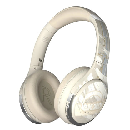 EKKO Skull Pro AlterEgo H03 White Scar : Wireless Headphones with ANC, 40ms Latency, 90-Hour Playback, Bluetooth On Ear, Max Bass, Mic